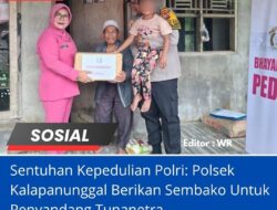 Sentuhan Kepedulian Polri: Polsek Kalapanunggal Berikan Sembako Untuk Penyandang Tunanetra