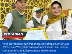 Rendi Novandrian Raih Penghargaan Sebagai Koordinator BPP Terbaik Wilayah III Kabupaten Sukabumi, Harumkan Nama Kecamatan Kalapanunggal Dalam Rakor Swasembada Pangan