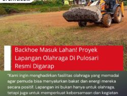 Backhoe Masuk Lahan! Proyek Lapangan Olahraga Di Pulosari Resmi Digarap