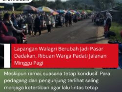 Lapangan Walagri Berubah Jadi Pasar Dadakan, Ribuan Warga Padati Jalanan Minggu Pagi