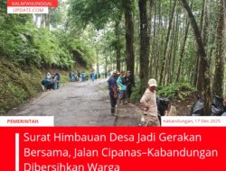 Surat Himbauan Desa Jadi Gerakan Bersama, Jalan Cipanas–Kabandungan Dibersihkan Warga