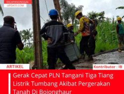 Gerak Cepat PLN Tangani Tiga Tiang Listrik Tumbang Akibat Pergerakan Tanah Di Bojonghaur