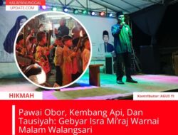 Pawai Obor, Kembang Api, Dan Tausiyah: Gebyar Isra Mi’raj Warnai Malam Walangsari