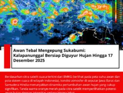 Awan Tebal Mengepung Sukabumi: Kalapanunggal Bersiap Diguyur Hujan Hingga 17 Desember 2025