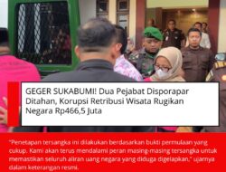 GEGER SUKABUMI! Dua Pejabat Disporapar Ditahan, Korupsi Retribusi Wisata Rugikan Negara Rp466,5 Juta