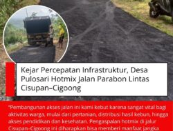 Kejar Percepatan Infrastruktur, Desa Pulosari Hotmix Jalan Parabon Lintas Cisupan–Cigoong