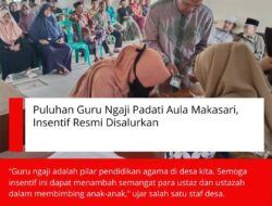 Puluhan Guru Ngaji Padati Aula Desa Makasari, Insentif Resmi Disalurkan