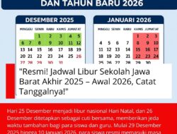 Resmi! Jadwal Libur Sekolah Jawa Barat Akhir 2025 – Awal 2026, Catat Tanggalnya!”