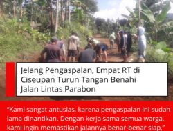 Jelang Pengaspalan, Empat RT Di Ciseupan Turun Tangan Benahi Jalan Lintas Parabon
