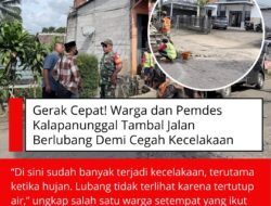 Gerak Cepat! Warga Dan Pemdes Kalapanunggal Tambal Jalan Berlubang Demi Cegah Kecelakaan
