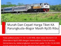 Murah Dan Cepat! Harga Tiket KA Parungkuda–Bogor Masih Rp35 Ribu