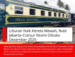 Liburan Naik Kereta Mewah, Rute Jakarta–Cianjur Resmi Dibuka Desember 2025
