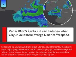Radar BMKG Pantau Hujan Sedang–Lebat Guyur Sukabumi, Warga Diminta Waspada