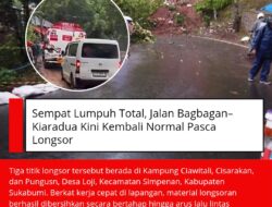 Sempat Lumpuh Total, Jalan Bagbagan–Kiaradua Kini Kembali Normal Pasca Longsor