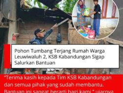 Pohon Tumbang Terjang Rumah Warga Leuwiwaluh 2, KSB Kabandungan Sigap Salurkan Bantuan