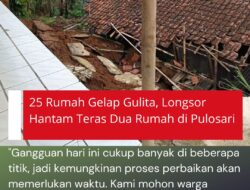 25 Rumah Gelap Gulita, Longsor Hantam Teras Dua Rumah Di Pulosari