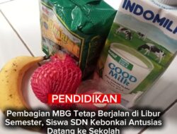 Pembagian MBG Tetap Berjalan Di Libur Semester, Siswa SDN Kebonkai Antusias Datang Ke Sekolah