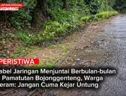Kabel Jaringan Menjuntai Berbulan-bulan Di Pamatutan Bojonggenteng, Warga Geram: Jangan Cuma Kejar Untung