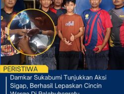 Damkar Sukabumi Tunjukkan Aksi Sigap, Berhasil Lepaskan Cincin Warga Di Palabuhanratu