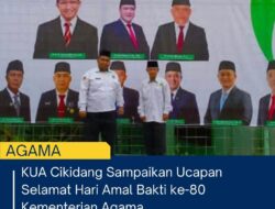 KUA Cikidang Sampaikan Ucapan Selamat Hari Amal Bakti ke-80 Kementerian Agama