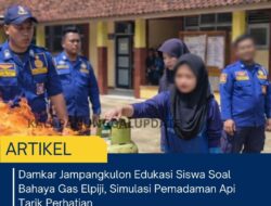 Damkar Jampangkulon Edukasi Siswa soal Bahaya Gas Elpiji, Simulasi Pemadaman Api Tarik Perhatian