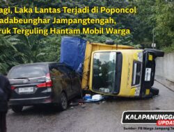 Lagi, Laka Lantas Terjadi di Poponcol Padabeunghar Jampangtengah, Truk Terguling Hantam Mobil Warga