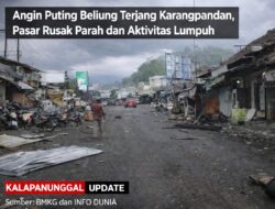 Angin Puting Beliung Terjang Karangpandan, Pasar Rusak Parah Dan Aktivitas Lumpuh