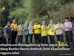 Forkopimcam Bojonggenteng Gelar Jumat Bersih, Tebang Bambu Rawan Ambruk Demi Keselamatan Pengguna Jalan