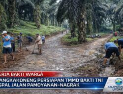 Warga Nangkakoneng Gelar Kerja Bakti Bersihkan Jalan Jelang Program TMMD/Bakti TNI