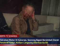 Tabrakan Motor di Sukaraja, Seorang Bapak Bersimbah Darah – Penabrak Kabur, Korban Langsung Dilarikan Ke RS