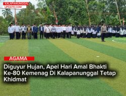 Diguyur Hujan, Apel Hari Amal Bhakti ke-80 Kemenag Di Kalapanunggal Tetap Khidmat