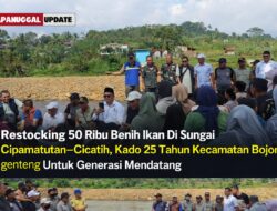 Restocking 50 Ribu Benih Ikan Di Sungai Cipamatutan–Cicatih, Kado 25 Tahun Kecamatan Bojonggenteng Untuk Generasi Mendatang