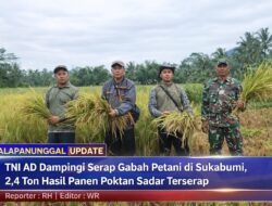 TNI AD Dampingi Serap Gabah Petani Di Bojonggenteng Sukabumi, 2,4 Ton Hasil Panen Poktan Sadar Terserap