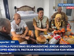 Kepala Puskesmas Bojonggenteng Jenguk Anggota DPRD Komisi IV, Pastikan Kondisi Kesehatan Kian Membaik