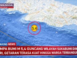 Gempa Bumi M 5,4 Guncang Wilayah Sukabumi Dini Hari, Getaran Terasa Kuat Hingga Warga Terbangun