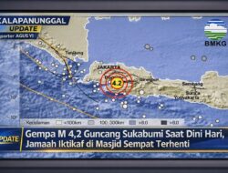 Gempa M 4,2 Guncang Sukabumi Saat Dini Hari, Jamaah Iktikaf Di Masjid Sempat Terhenti