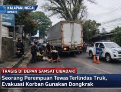 Tragis Di Depan Samsat Cibadak! Seorang Perempuan Tewas Terlindas Truk, Evakuasi Korban Gunakan Dongkrak