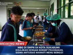 MBG Di Sekolah, Siswa Antusias Nikmati Menu Prasmanan Di SMPN 04 Kota Sukabumi