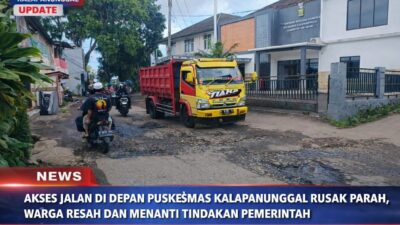 Akses Jalan Di Depan Puskesmas Kalapanunggal Rusak Parah, Warga Resah Dan Menanti Tindakan Pemerintah