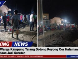 Breaking News, Ratusan Warga Kampung Talang Gotong Royong Cor Halaman Masjid, Kebersamaan Jadi Sorotan