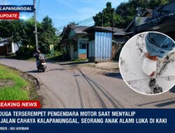 Diduga Terserempet Pengendara Motor Saat Menyalip Di Jalan Cahaya Kalapanunggal, Seorang Anak Alami Luka Di Kaki