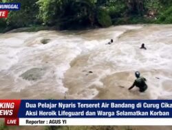 Dua Pelajar Nyaris Terseret Air Bandang di Curug Cikaso, Aksi Heroik Lifeguard Dan Warga Selamatkan Korban