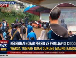 Keseruan Nobar Persib VS Persijap di Cigoong, Warga Tumpah Ruah Dukung Maung Bandung