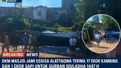 DKM Masjid Jami Ussisa Alattaqwa Terima 17 Ekor Kambing Dan 1 Ekor Sapi Untuk Qurban Iduladha 1447 H