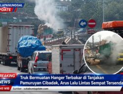 Truk Bermuatan Hanger Terbakar Di Tanjakan Pamuruyan Cibadak, Arus Lalu Lintas Sempat Tersendat
