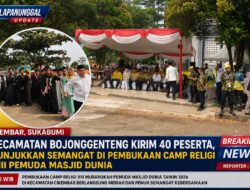Kecamatan Bojonggenteng Kirim 40 Peserta, Tunjukkan Semangat Di Pembukaan Camp Religi VIII Pemuda Masjid Dunia