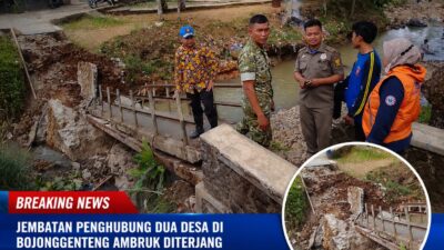 Jembatan Penghubung Dua Desa Di Bojonggenteng Ambruk Diterjang Arus Deras, Aktivitas Warga Lumpuh