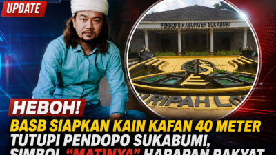 HEBOH! BASB Siapkan Kain Kafan 40 Meter Tutupi Pendopo Sukabumi, Simbol “Matinya” Harapan Rakyat