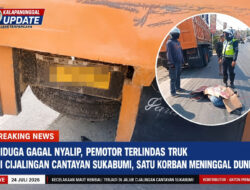 BREAKING NEWS : Diduga Gagal Nyalip, Pemotor Terlindas Truk Di Cijalingan Cantayan Sukabumi, Satu Korban Meninggal Dunia