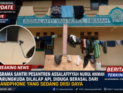 Asrama Santri Pesantren Assalafiyyah Nurul Hikmah Parungkuda Dilalap Api, Diduga Berasal Dari Handphone yang Sedang Diisi Daya